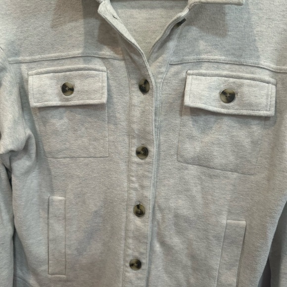Madewell Light Gray Shacket XS NWOT 100% Cotton - Picture 5 of 7